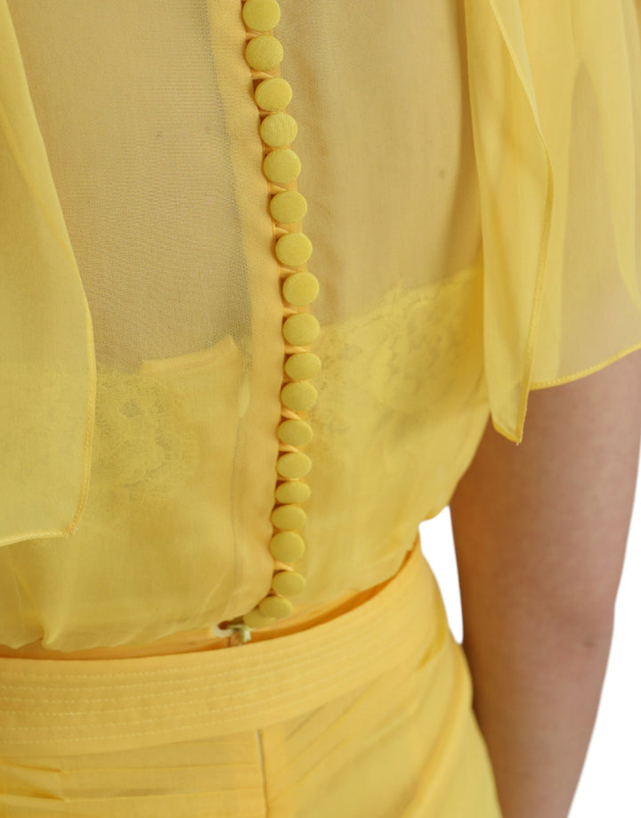 Yellow silk coat dress with belt Long maxi dress