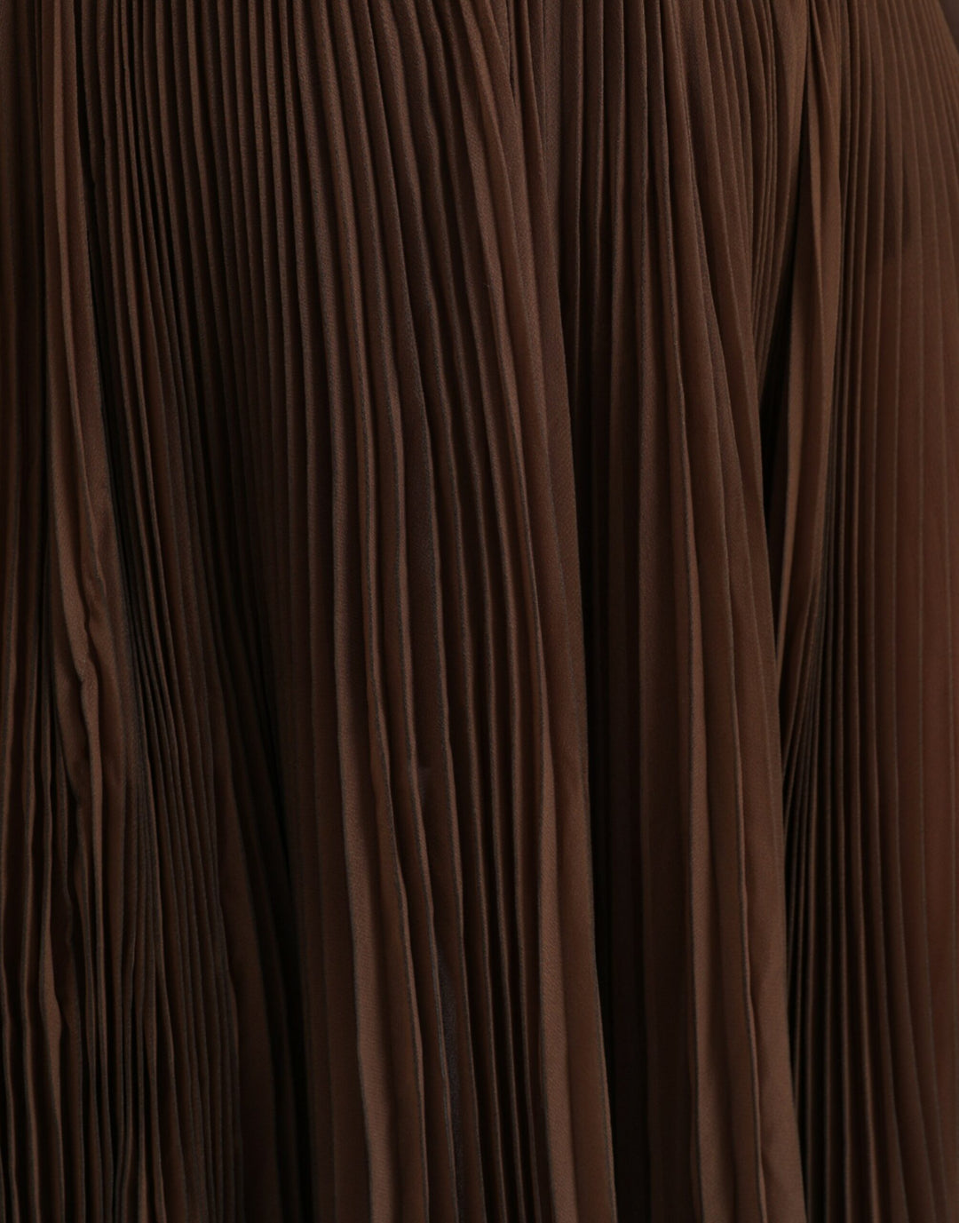 Brauner Polyester Faltenrock mit hoher Taille Midirock