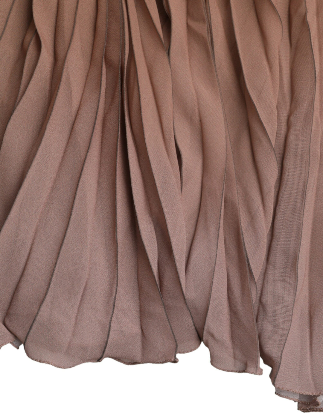 Brauner Polyester Faltenrock mit hoher Taille Midirock