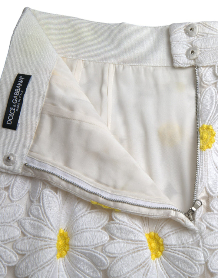 White floral lace straight pencil skirt