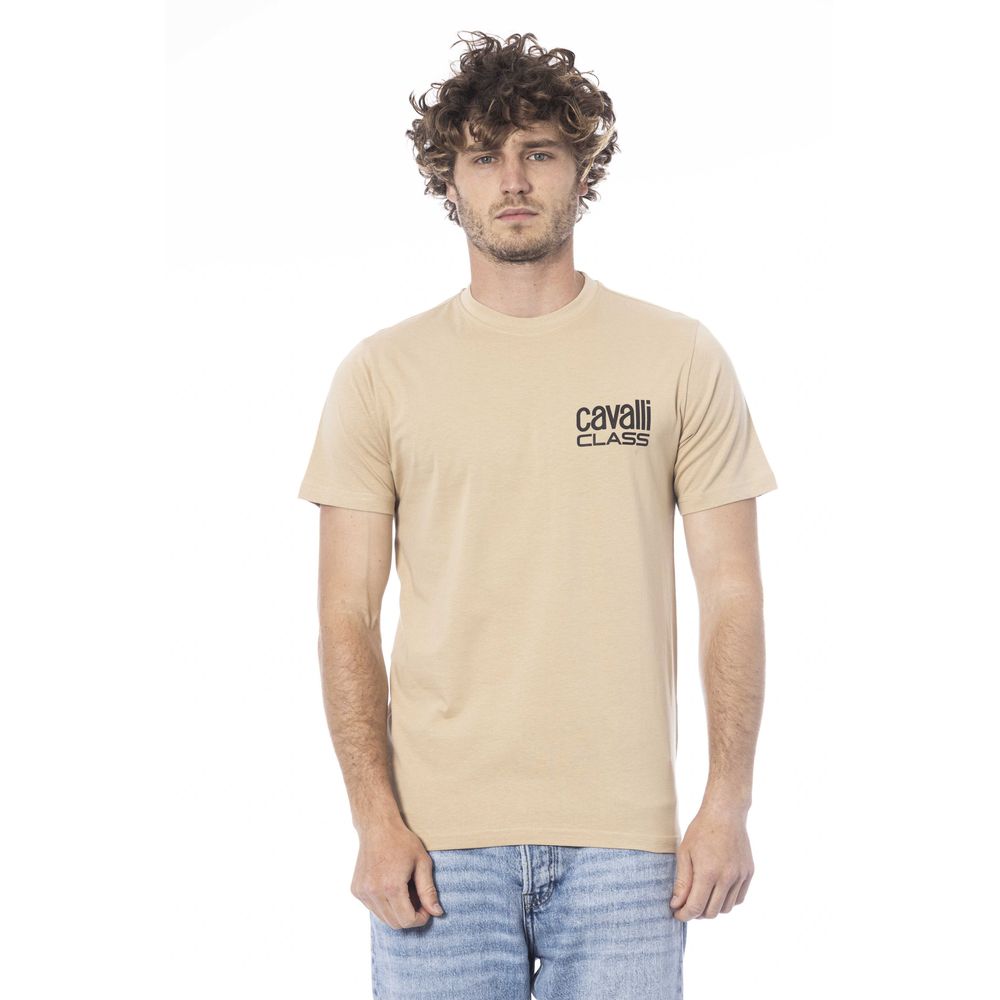 Beige cotton men's T-shirt
