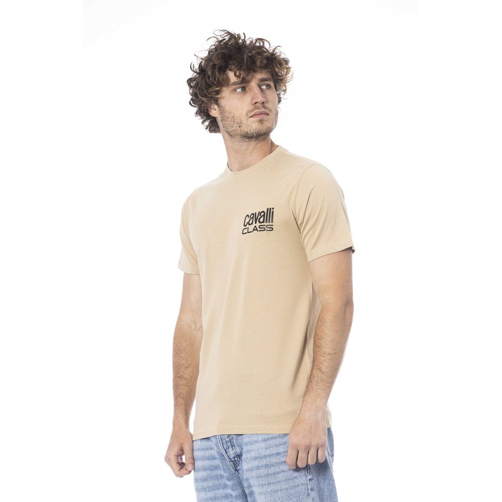 Beige cotton men's T-shirt