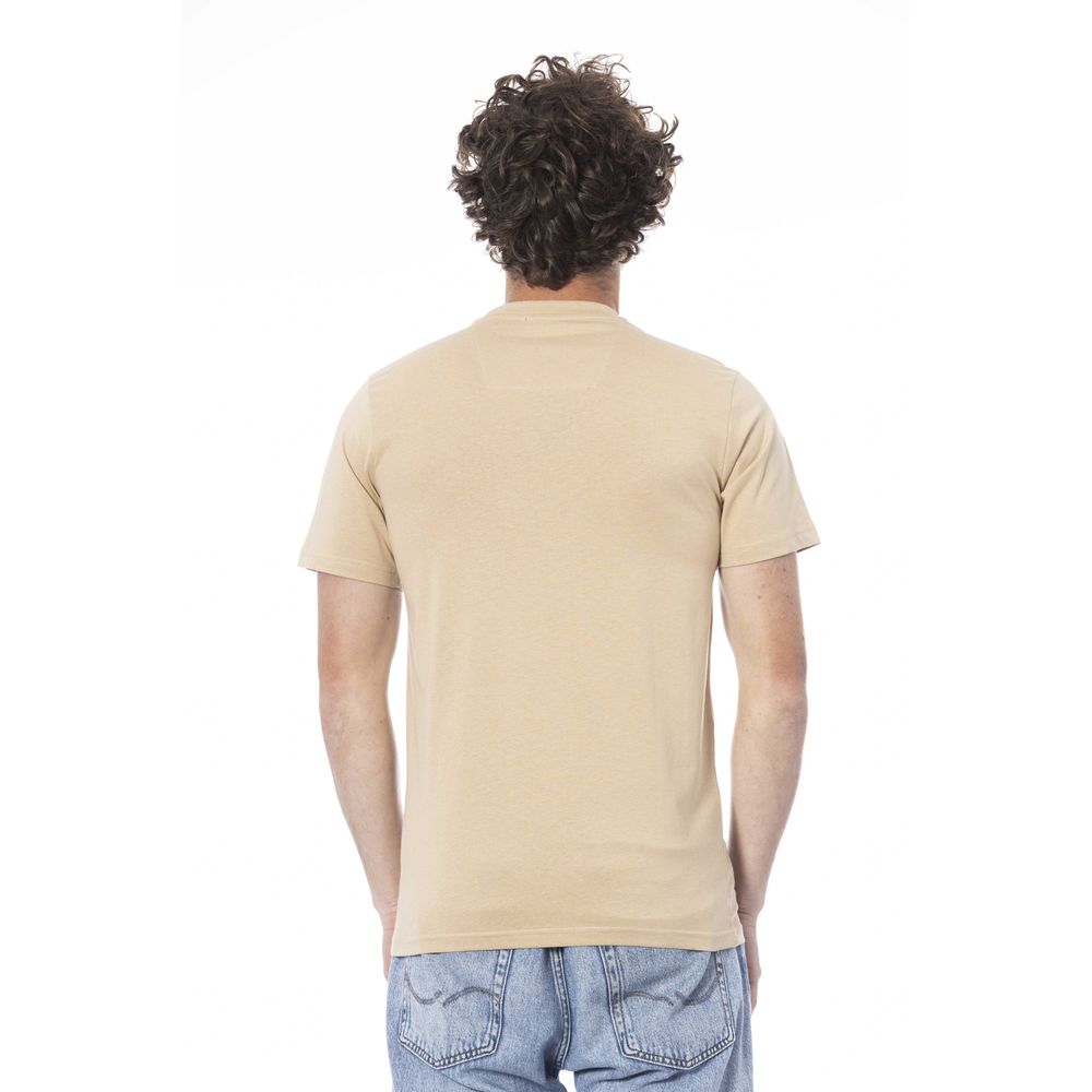 Beige cotton men's T-shirt