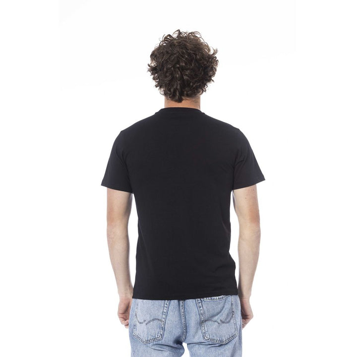 Black cotton men's T-shirt