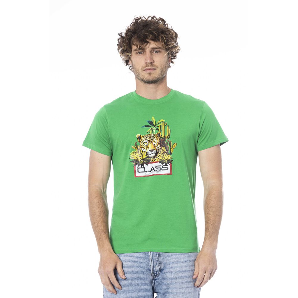 Green cotton men's T-shirt