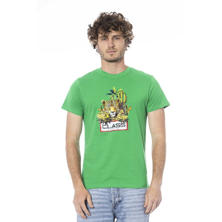 Green cotton men's T-shirt