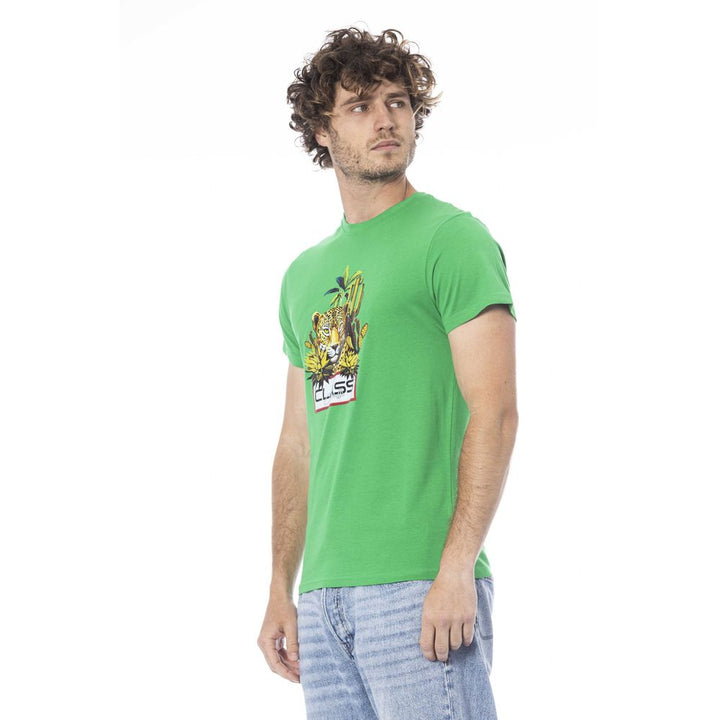 Green cotton men's T-shirt