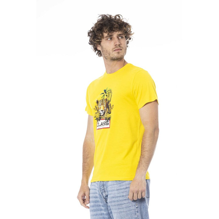 Yellow cotton men's T-shirt