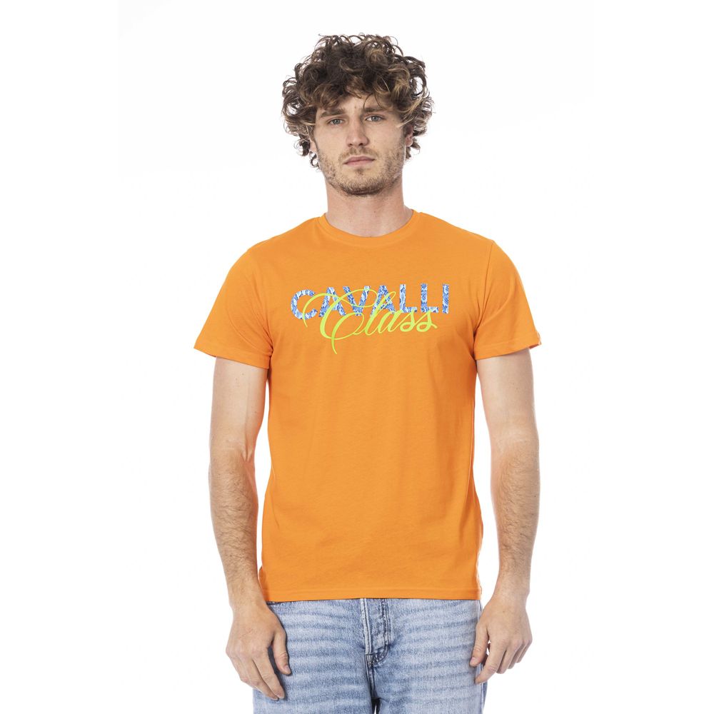 Orange cotton men's T-shirt