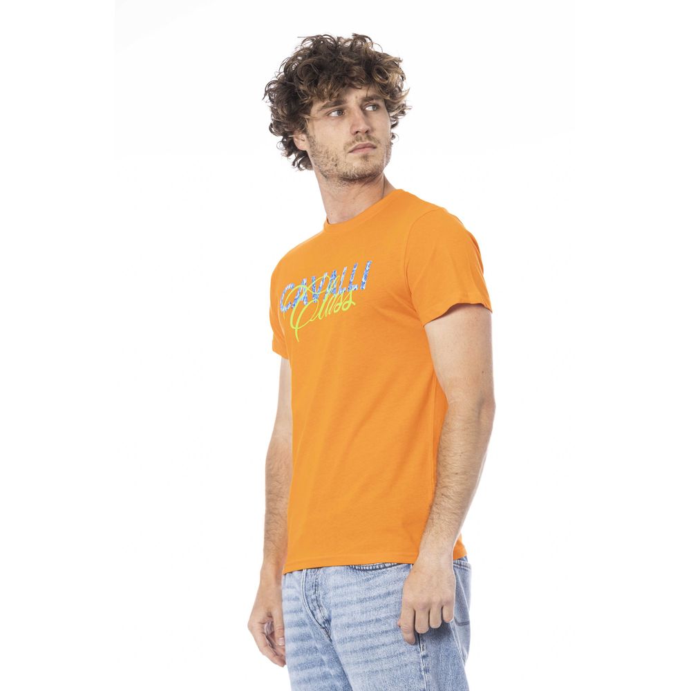 Orange cotton men's T-shirt