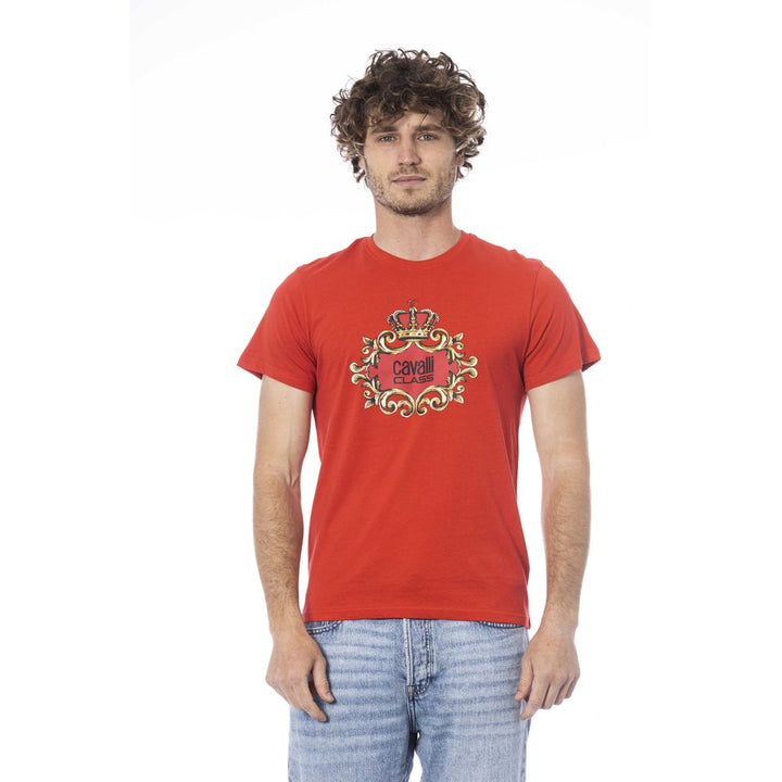 Rotes Baumwolle Männer T-Shirt