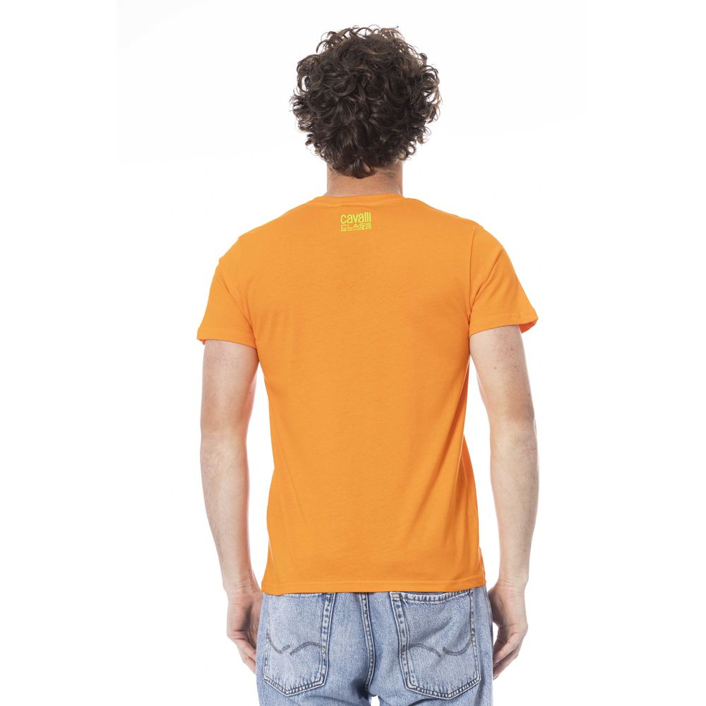 Orange cotton men's T-shirt