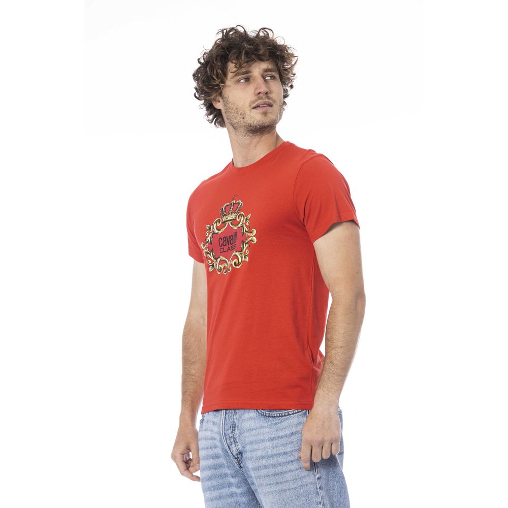 Rotes Baumwolle Männer T-Shirt