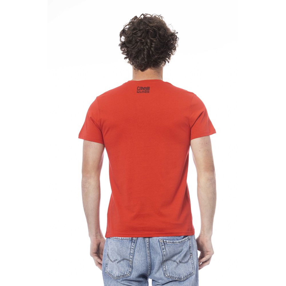 Rotes Baumwolle Männer T-Shirt
