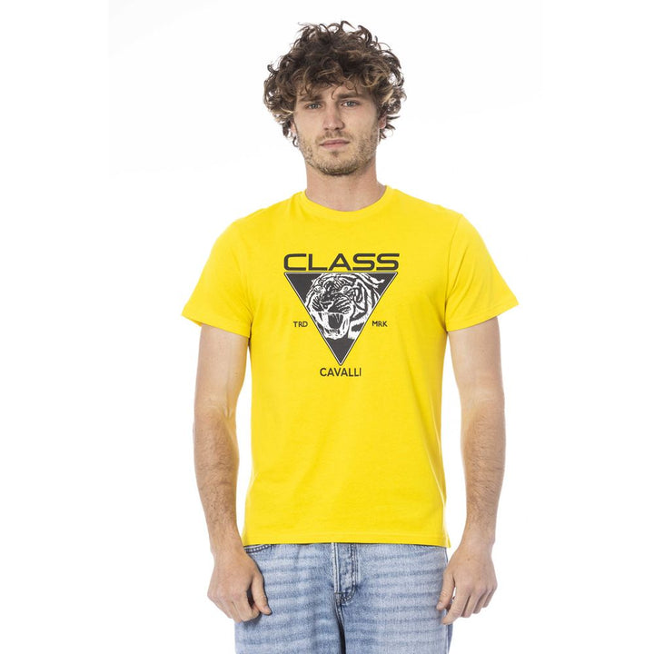 Yellow cotton men's T-shirt