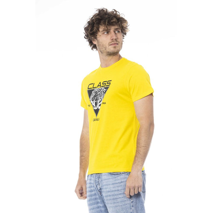 Yellow cotton men's T-shirt