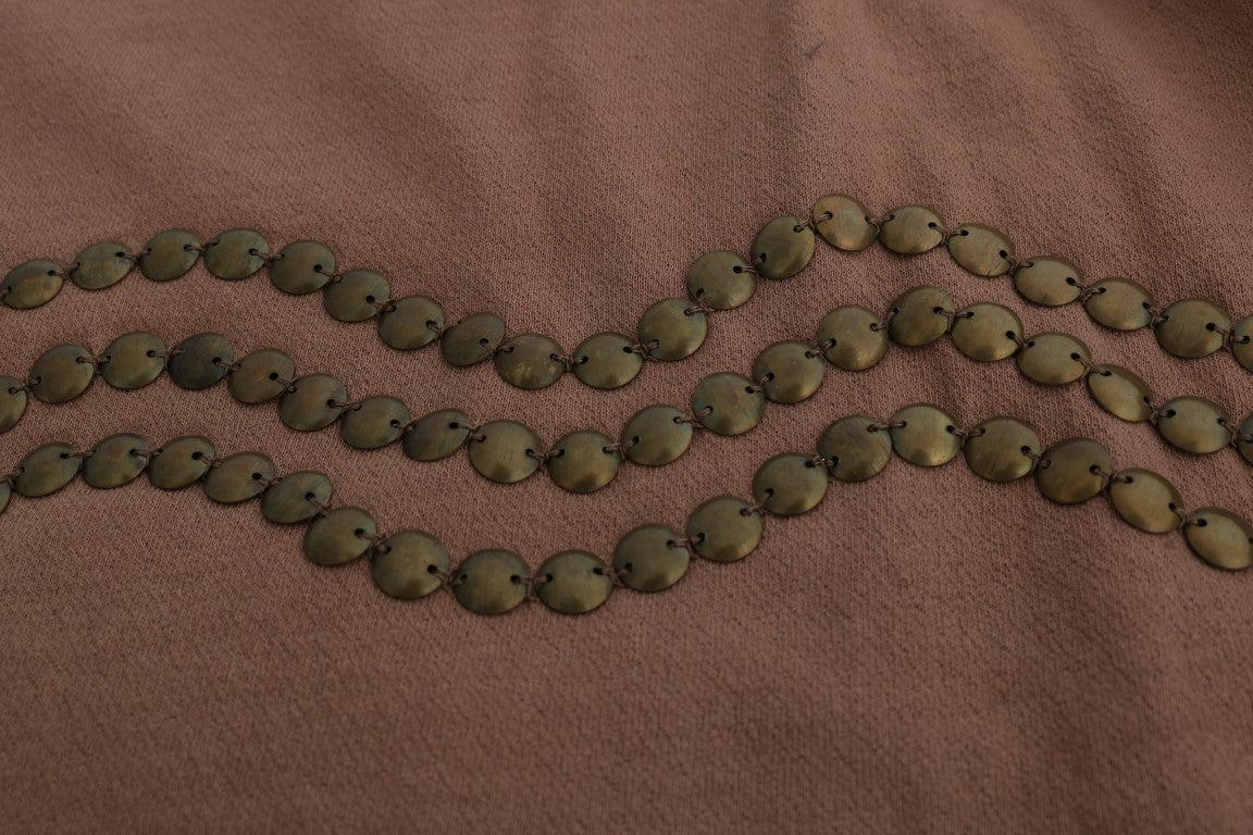 Chic brown cotton sweater with round neck