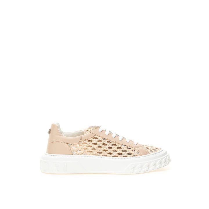 Casadei Chic Beige Leder Sneakers