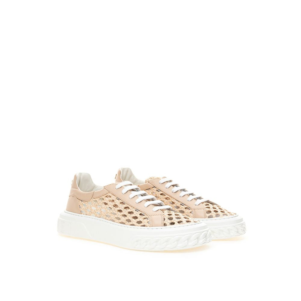 Casadei Chic Beige Leder Sneakers