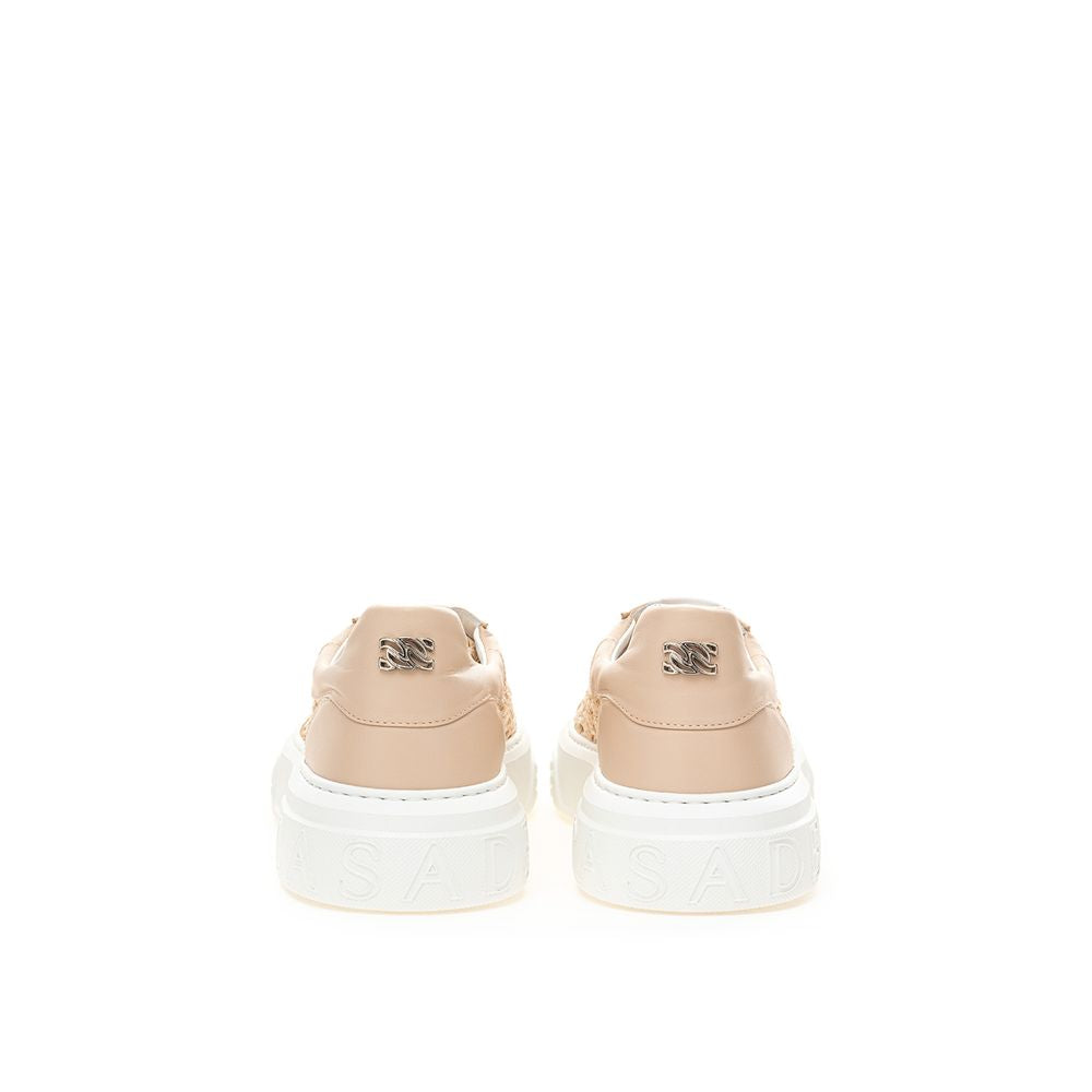 Casadei Chic Beige Leder Sneakers