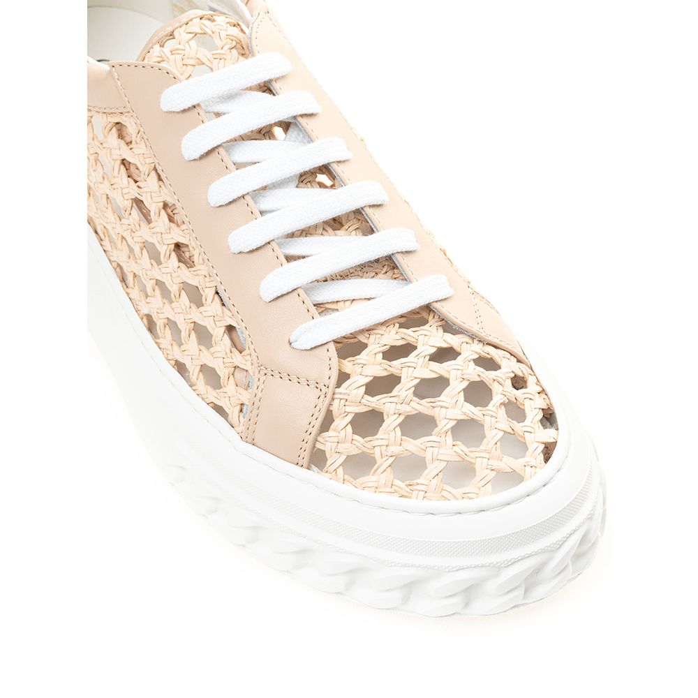 Casadei Chic Beige Leder Sneakers