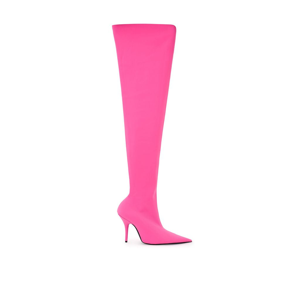 Elegant pink polyester ankle boots