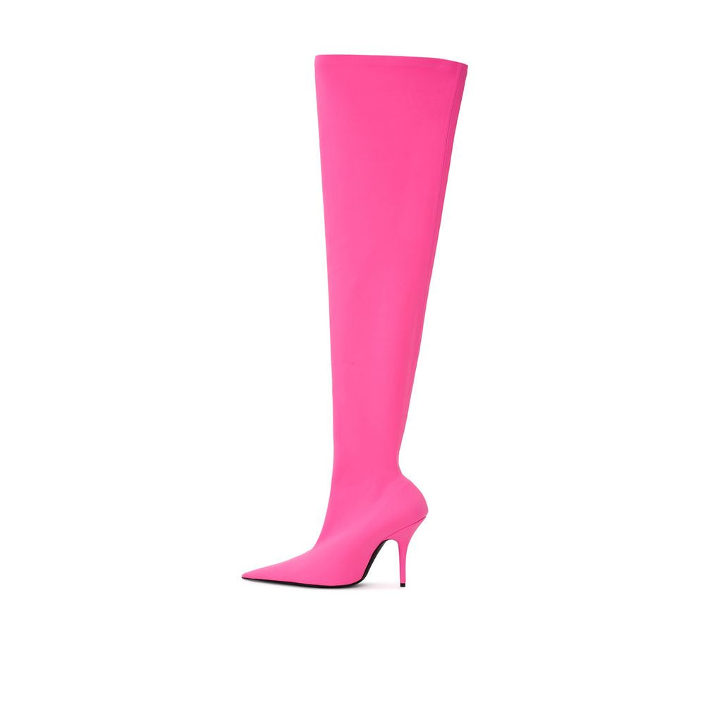Elegant pink polyester ankle boots
