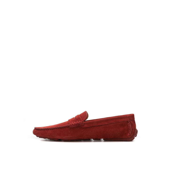 Bally Elegante Bordeaux Leder Loafers für Männer