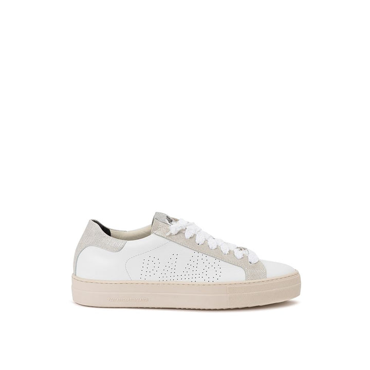 P448 Elegante weiße Leder-Sneakers