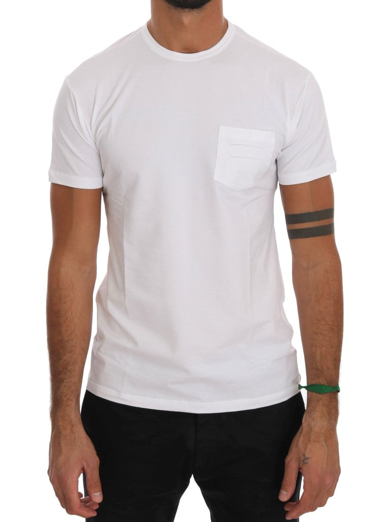 Weißes T-Shirt mit Rundhalsausschnitt aus Baumwolle