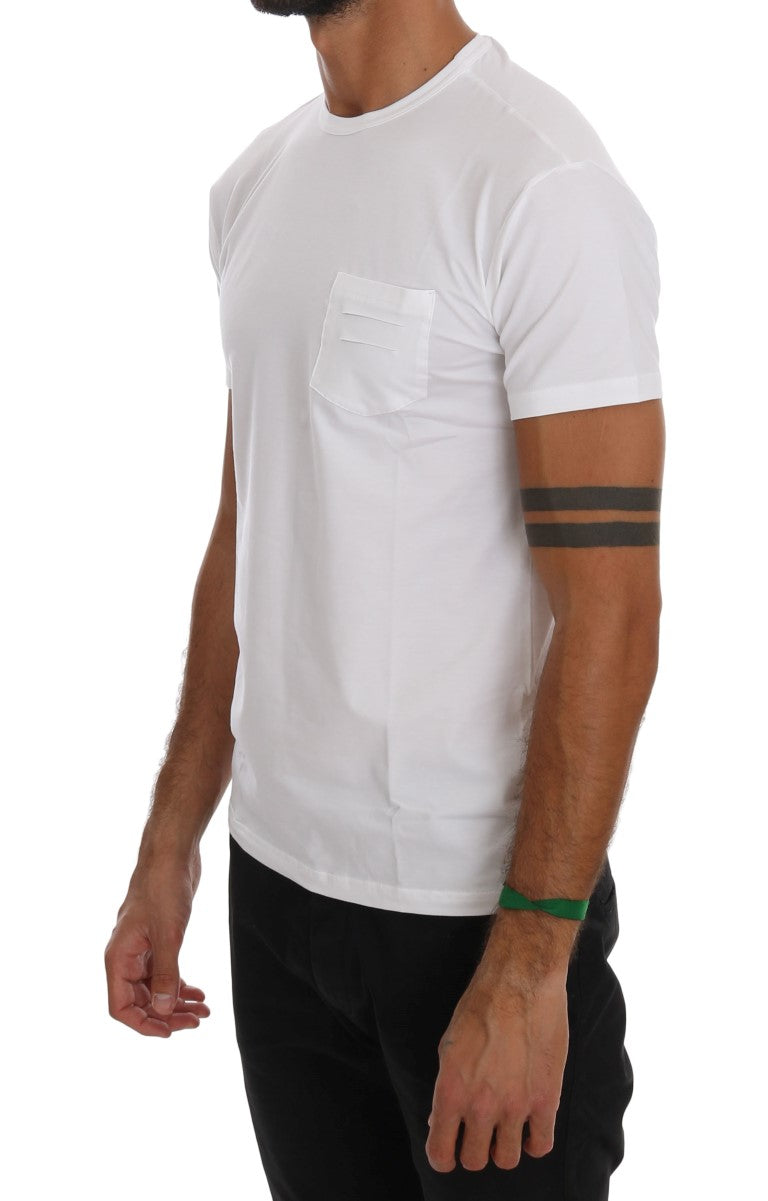 Weißes T-Shirt mit Rundhalsausschnitt aus Baumwolle