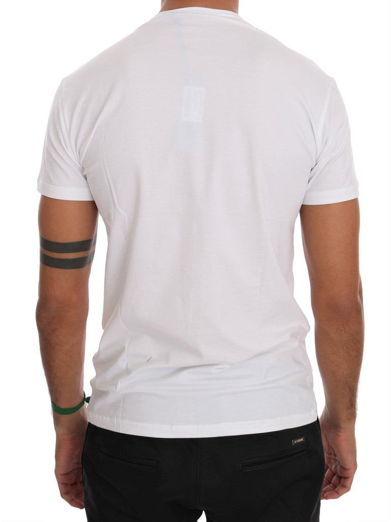 Weißes T-Shirt mit Rundhalsausschnitt aus Baumwolle