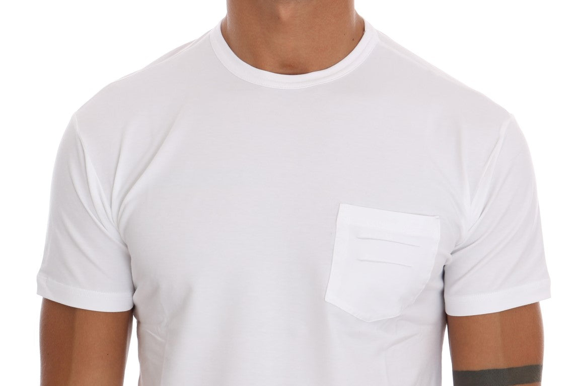 Weißes T-Shirt mit Rundhalsausschnitt aus Baumwolle