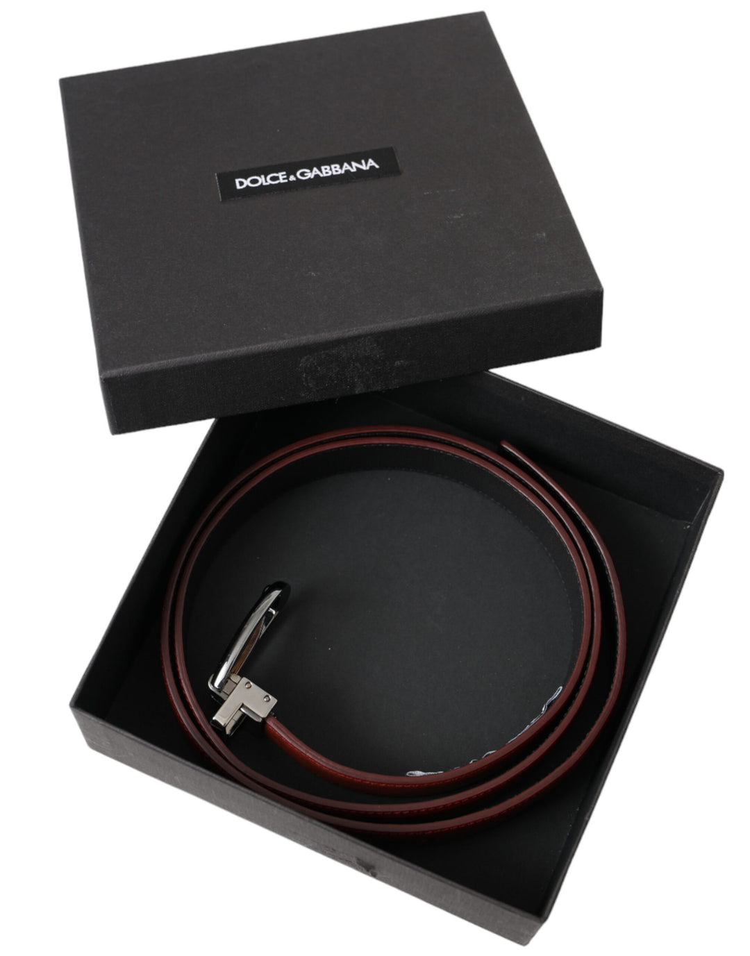 Brown leather silver metal buckle belt men