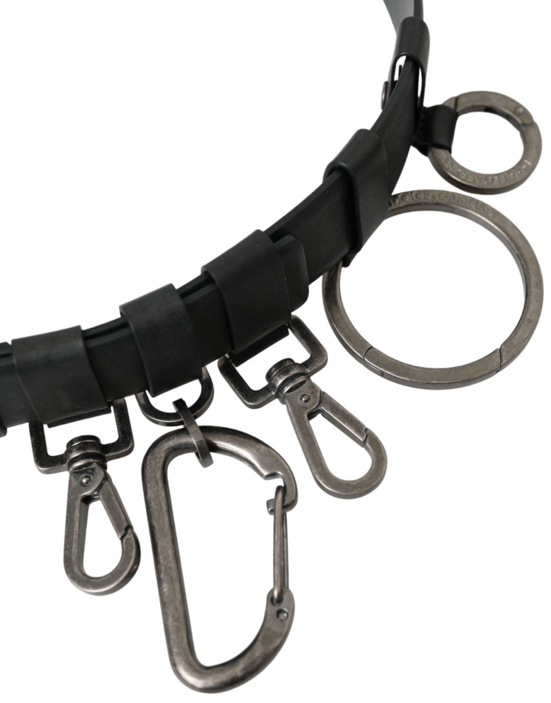 Black calf leather silver metal buckle belt