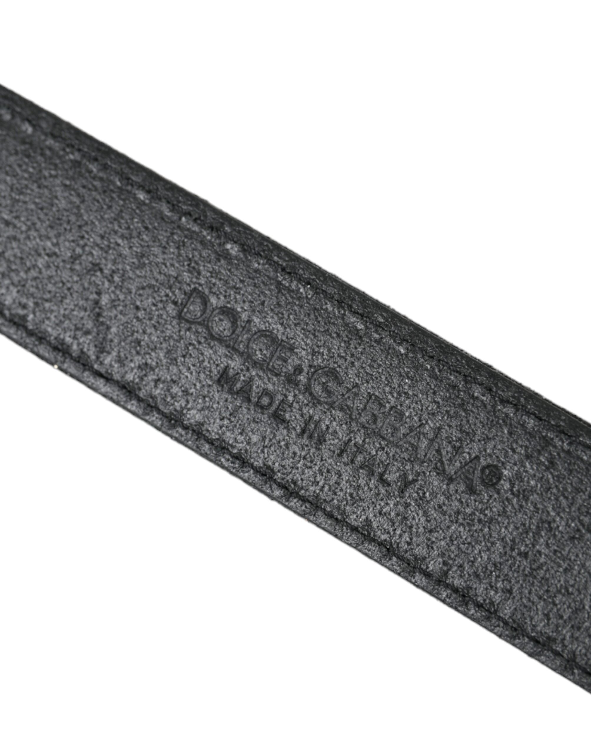 Black glitter leather belt with silver buckle