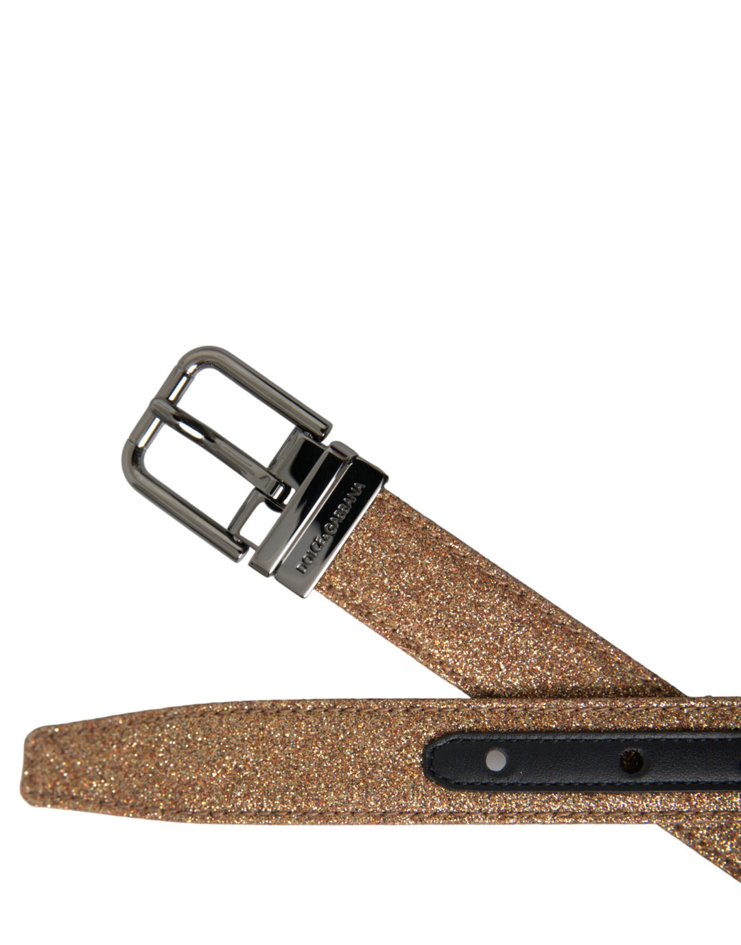 Gold Glitter Leder Silber Metall Schnalle Gürtel