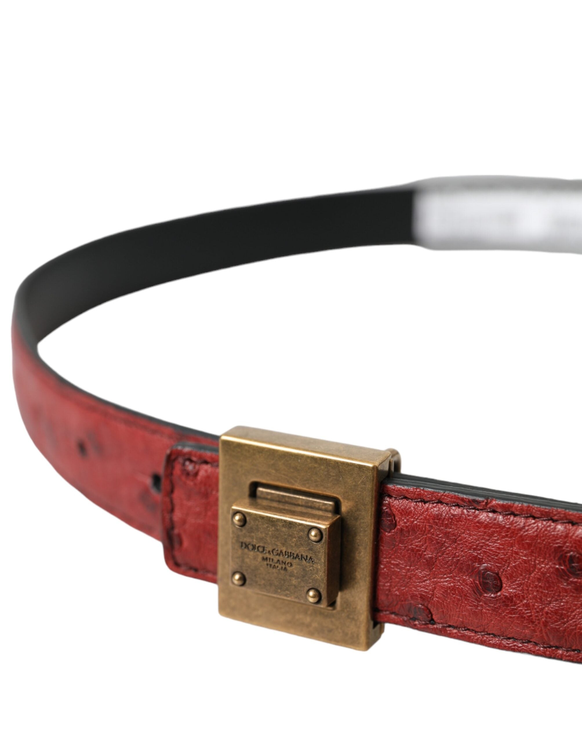 Brown leather belt with square metal buckle