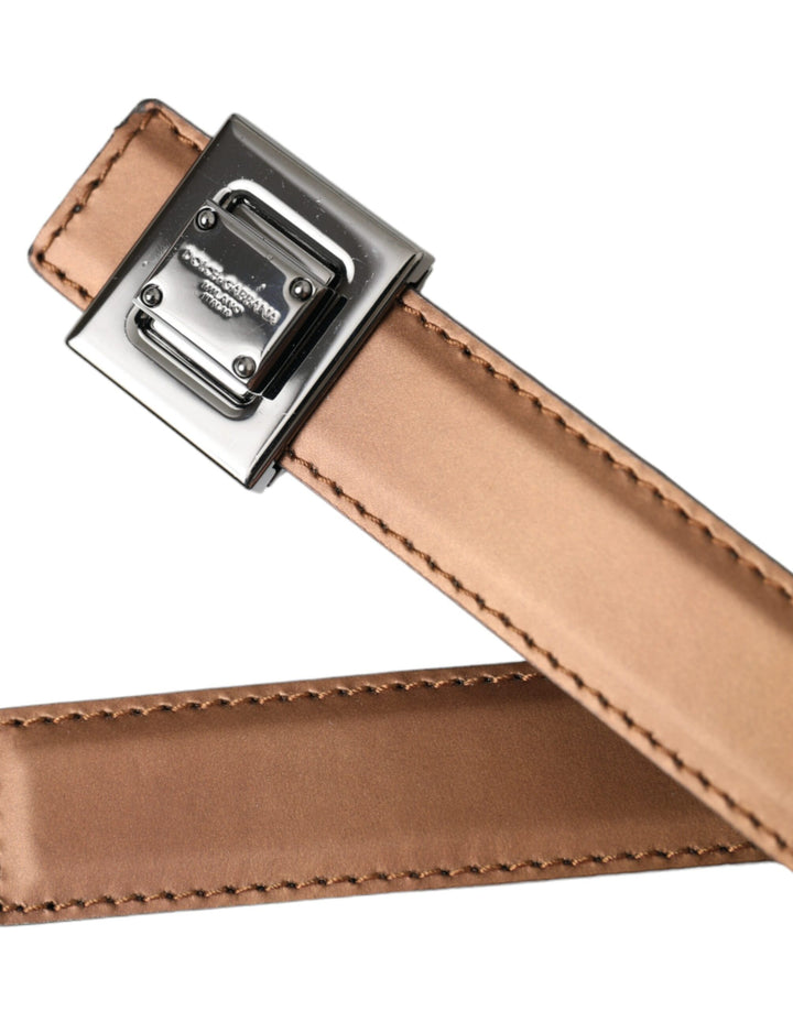 Bronze Leder Quadratische Metallschnalle Gürtel
