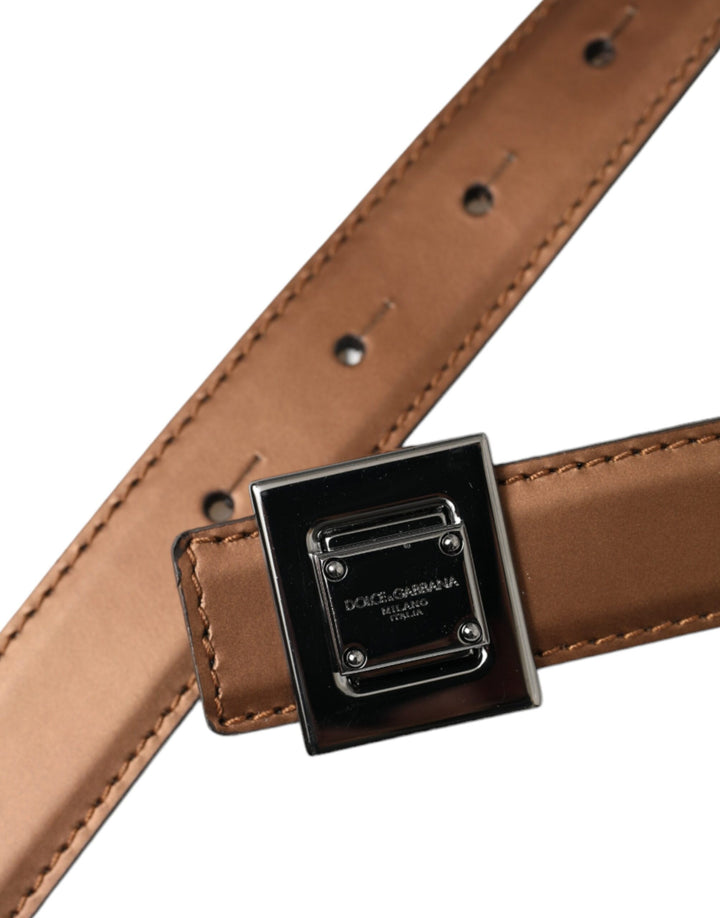 Bronze Leder Quadratische Metallschnalle Gürtel