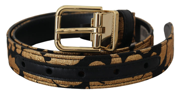 Multicolor Jacquard Leder Logo Schnalle Gürtel