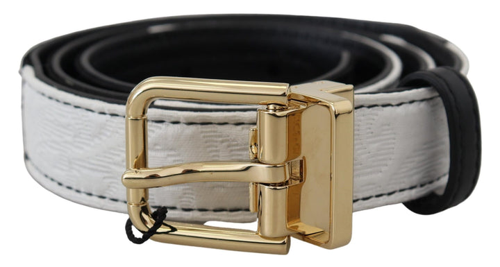 Weiß Schwarz Patchwork Gold Metallschnalle Gürtel