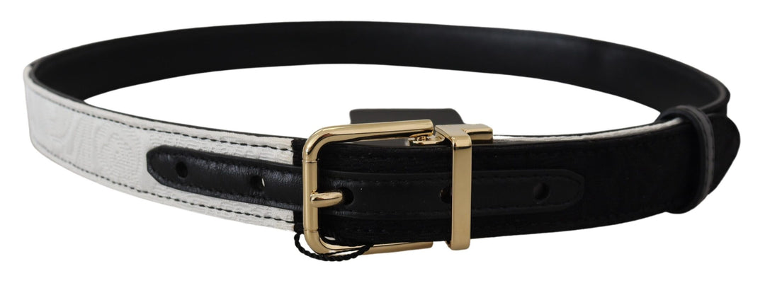 Weiß Schwarz Patchwork Gold Metallschnalle Gürtel