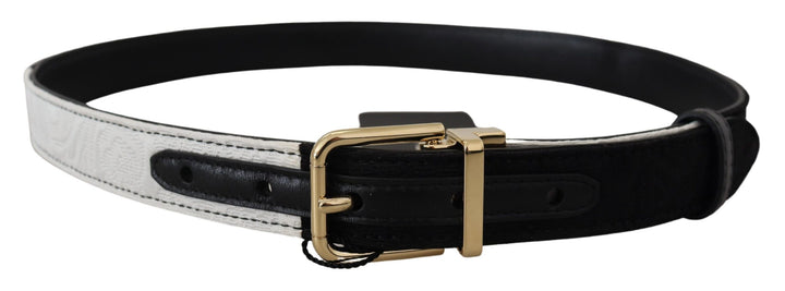 Weiß Schwarz Patchwork Gold Metallschnalle Gürtel