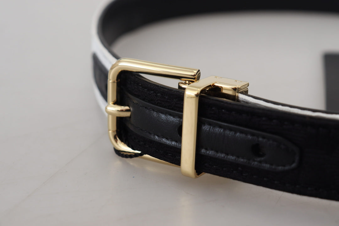 Weiß Schwarz Patchwork Gold Metallschnalle Gürtel