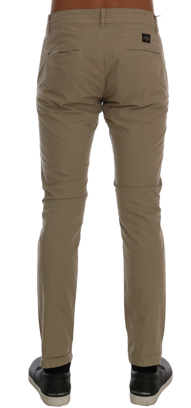 Beige slim fit chinos for sophisticated style