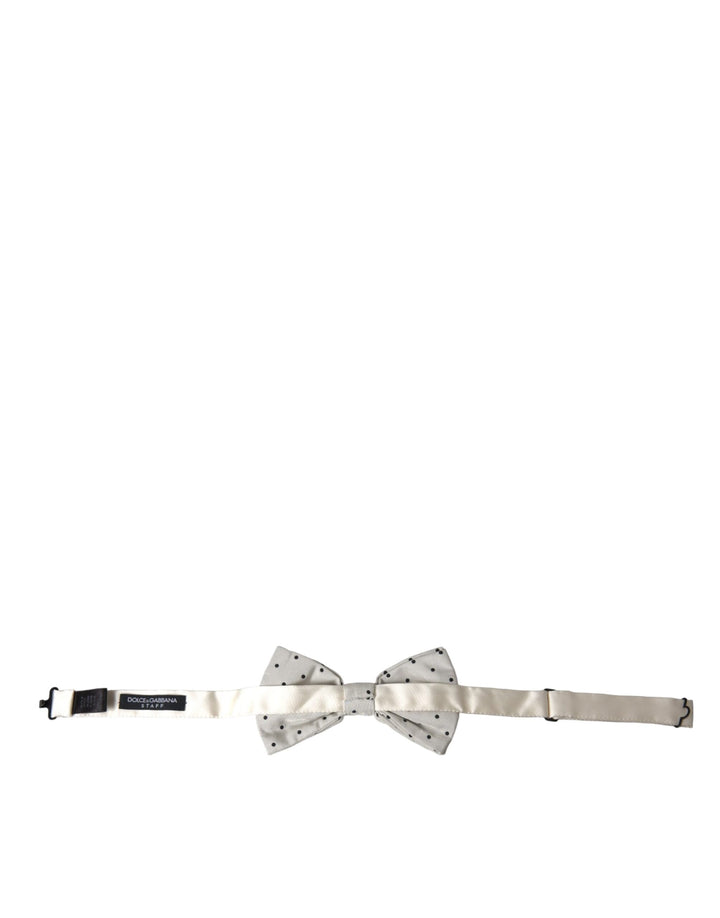 Weiß Schwarz Polka Dot Polyester Fliege Männer