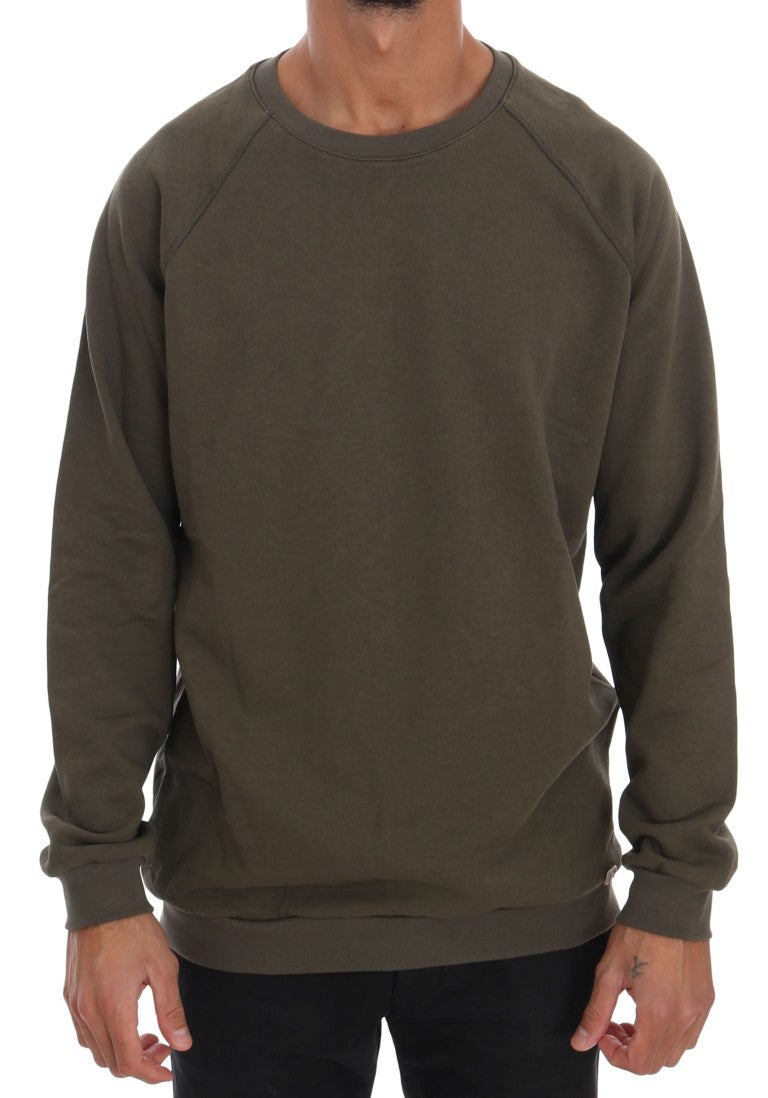Beautiful green cotton sweater with round neck