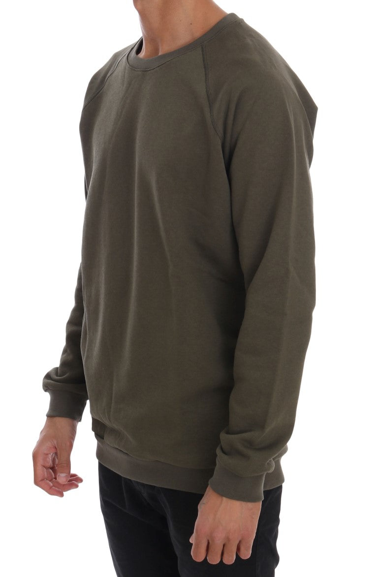 Beautiful green cotton sweater with round neck