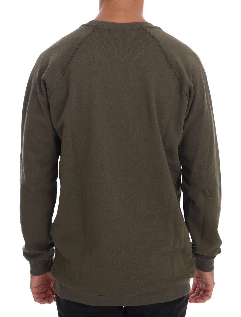 Beautiful green cotton sweater with round neck